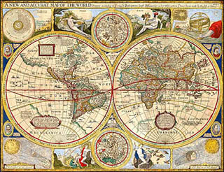 16th century map of the world.